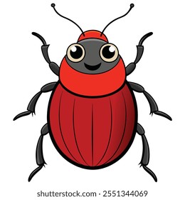 Dung Beetle insect flat vector illustration on a white background