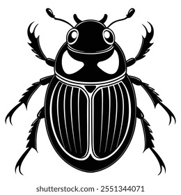 Dung Beetle inseto vetor plano ilustração em um fundo branco