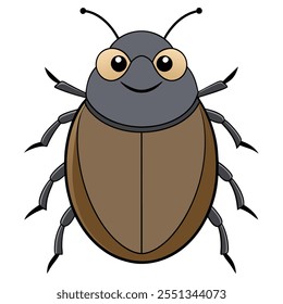 Dung Beetle inseto vetor plano ilustração em um fundo branco