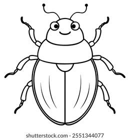 Dung Beetle inseto vetor plano ilustração em um fundo branco