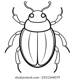 Dung Beetle insect flat vector illustration on a white background