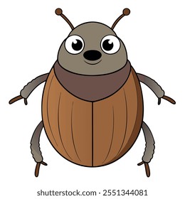 Dung Beetle inseto vetor plano ilustração em um fundo branco