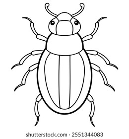 Dung Beetle insect flat vector illustration on a white background