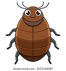 Dung Beetle insect flat vector illustration on a white background