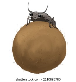 Dung Beetle is On The Ball Cartoon