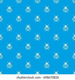 Dung beetle pattern repeat seamless in blue color for any design. Vector geometric illustration