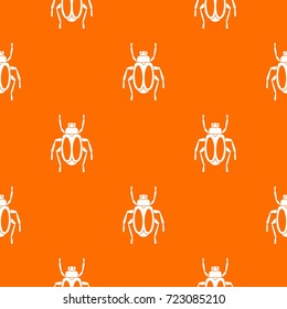 Dung beetle pattern repeat seamless in orange color for any design. Vector geometric illustration