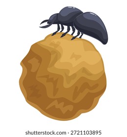 Escarabajo de estiércol empujando su bola de estiércol, un insecto conocido por su capacidad para rodar estiércol en esferas