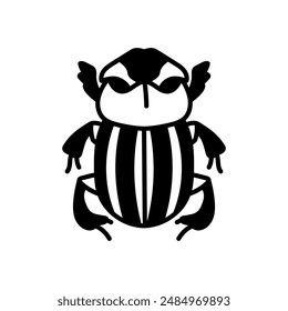 Dung Beetles Glyph Icon, Vector illustration