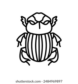 Dung Beetles Outline Icon, Vector illustration