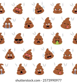 dung characters seamless pattern cute vector background