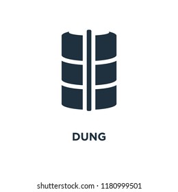 Dung icon. Black filled vector illustration. Dung symbol on white background. Can be used in web and mobile.