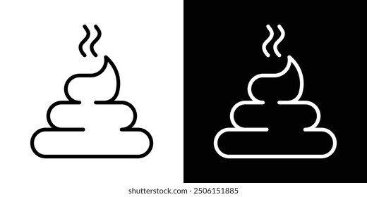 Dung icon set in black and white