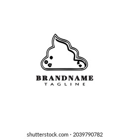 plantilla de diseño de dibujos animados con logotipo de excremento ilustración moderna