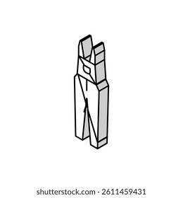 dungarees pants apparel isometric icon vector. dungarees pants apparel sign. isolated symbol illustration