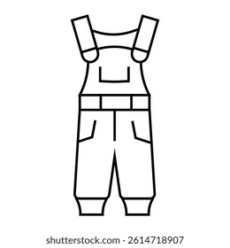 dungarees pants apparel line icon vector. dungarees pants apparel sign. isolated contour symbol black illustration