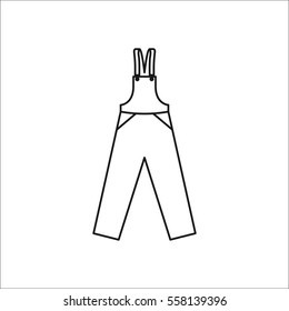 Dungarees or Rompers Pinafore symbol simple line icon on background