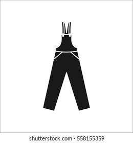 Dungarees or Rompers Pinafore symbol simple silhouette icon on background