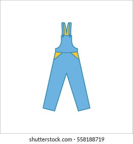 Dungarees or Rompers Pinafore symbol simple flat icon on background