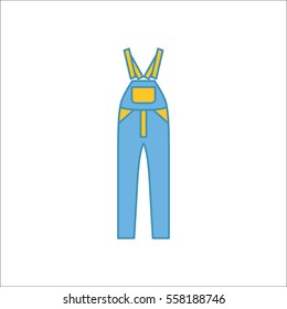 Dungarees or Rompers Pinafore symbol simple flat icon on background