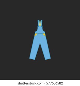 Dungarees or Rompers Pinafore symbol simple flat icon on background