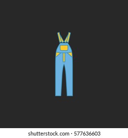 Dungarees or Rompers Pinafore symbol simple flat icon on background