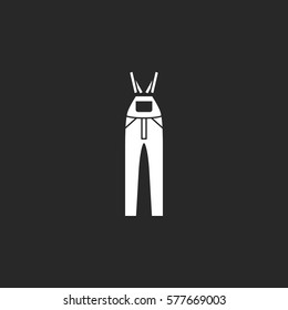 Dungarees or Rompers Pinafore symbol simple silhouette icon on background