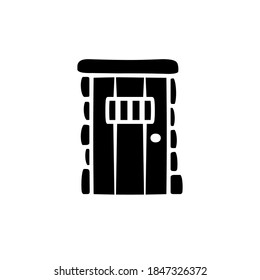 Dungeon Door Glyph Icon. Clipart Image Isolated On White Background.