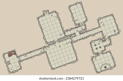 Dungeon game asset. Top view. Vector illustration.