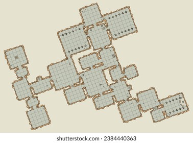 Dungeon game asset. Top view. Vector illustration.