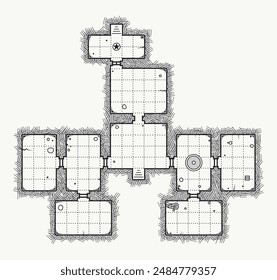 Dungeon game asset. Top view. Vector illustration.