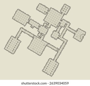 Dungeon game asset. Top view. Vector illustration.