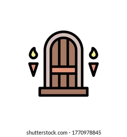 Dungeon icon. Simple color with outline vector elements of video game icons for ui and ux, website or mobile application