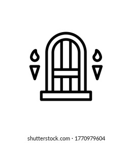 Dungeon icon. Simple line, outline vector elements of video game icons for ui and ux, website or mobile application