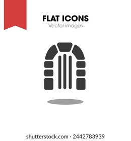 Dungeon icon vector, style flat, adobe illustrator