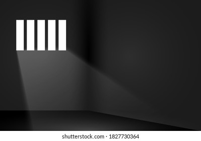 Dungeon Prison Window Background. Jail Cell Empty Window Light Justice Crime Prison