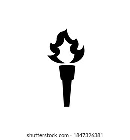 Dungeon Torch Glyph Icon. Clipart Image Isolated On White Background.