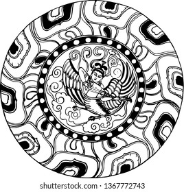 Dunhuang sketch portrait vector