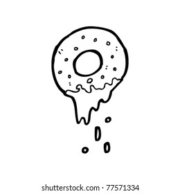 caricatura de donut dorado