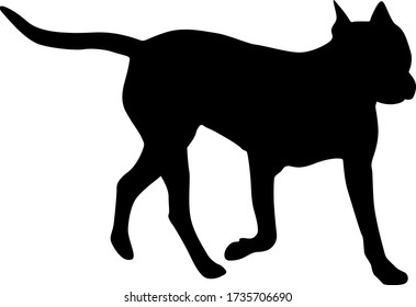 Dunker Dog Black Silhouette On White Background