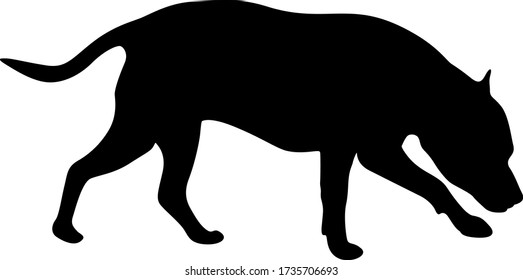 Dunker Dog Black Silhouette On White Background