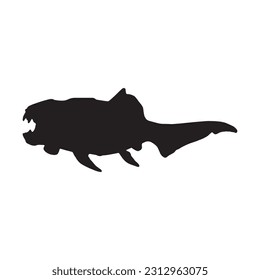 Dunkleosteus, Prehistoric Predator Large Fish Silhouette