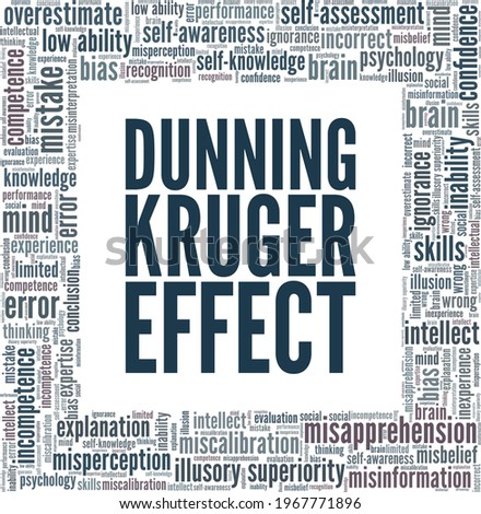 Dunning-Kruger Effect vector illustration word cloud isolated on a white background.