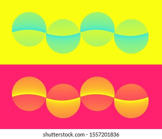 duo of abstract wired spheres strings in pop shades