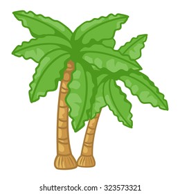 duo coconut tree vector symbol isolated