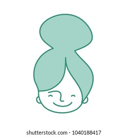duo color avatar woman head with hairstyle design