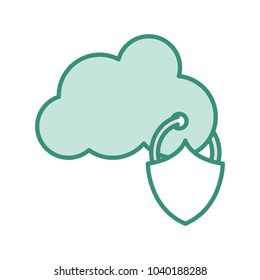 duo color cloud data connection and padlock security