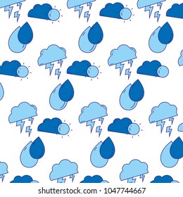 duo color cloud with rays and water drops background