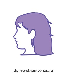 duo color contour woman head with hairstyle design