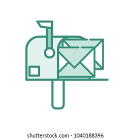 duo color correspondence mailbox with post letter message